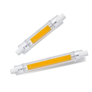 R7S 78 mm 118 mm Mini Cob Glassrohr LED -Glühbirne 15W 30W 40W 50W AC 220 V 230 V Dimmbare LED -Maislampe Ersetzen Sie Halogen -Rampenlicht