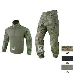 Pants KRYDEX CP Style Tactical Camouflage Shirt Pants Kit G3 Combat BDU Uniform Set For Military Airsoft Hunting Shooting