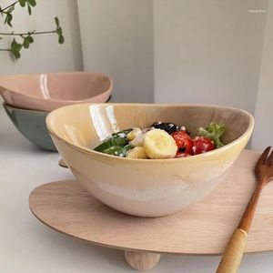 Bowls 6.5 Inch Strange Cute Yuanbao Bowl Japanese Vintage INS Ceramic Salad Fruit Creative Household Vegetable Wholesale