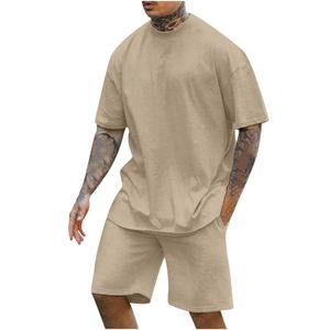 Moda Solid Two Piece é adequada para as camisetas e shorts e shorts de manga curta masculino, simplicidade casual, conjuntos de streetwear 240402