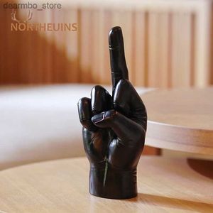 Arts and Crafts NORTHEUINS Resin Funk Hand Model Creative Middle Finer Fiurines Interior Home Desktop Decor Personalized Ornament Handicraft L49