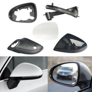 Car Side Door Mirror Glass Lens Turn Signal Lamp Outside Rearview Housing Cover Frame For VW Touareg 2011-2018