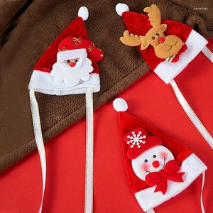 Собачья одежда 1pc кошка рождественская шляпа творческий лось снеговик Санта -Клаус Рождественский дизайн дерева Петух плюшевая крышка для вечеринки аксессуары для одежды