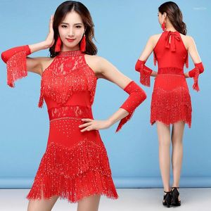 Stage Wear Latin Dance Dress Tassel Social Competition Performance Set Ballroom Standard