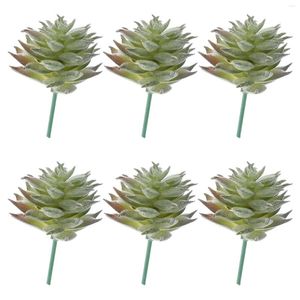 Decorações de jardim 6 PCs simulados suculentas realistas plantas falsas decoração de plástico artificial ornamentos pequenos falsos