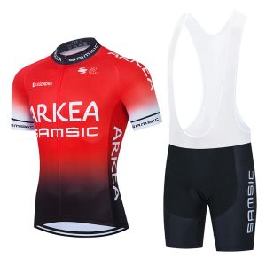 Arkea Cycling Pro Jersey Set Team Bicycle Clothing Mtb Shirt Mountain Bike Bibs Brib Short Maillot Ciclismo Men Top Sport Suit
