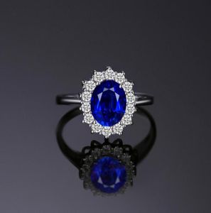 Blue Sapphire ungagement 925 Серебряное кольцо стерлингового кольца.