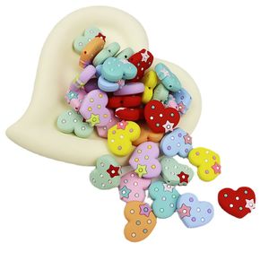 10pcs Spotted Love Silikonowe koraliki ogniskowe koraliki z żywnością Krzyki Baby Molar Toy DIY Łańcuchowy łańcuch Making Akcesoria