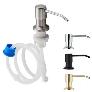 Liquid Soap Dispenser Stainless Steel Sink Pump Head With Detachable Extension Silicone Tube Hand Washing Cleaning