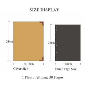 30Pages Blank/Loose-Leaf Photo Album Scarpbook Handmade/Wedding/DIY/Self-Adhesive/Paper Album Photo Cover Kraft Album For Photos2. for handmade photo album
