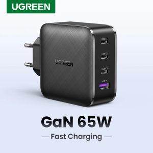 Trimmers ugreen PD65W GAN -laddare för surfplatta Snabb 3.0 4.0 SCP -laddare för Huawei USB C avgift för Xiaomi Notebook Power Adapter Charger