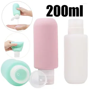 Garrafas de armazenamento 200ml de garrafa de silicone recarregam o recipiente de xampu em gel de shampoo de gel