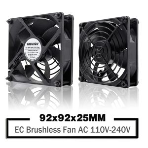 Bola dupla Younuon de resfriamento 92mm 9225 EC sem escova AC 110V 115V 120V 220V 240V Axial Fan 92mm x 92mm x 25mm vem com sancos/grill