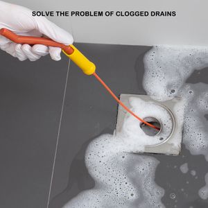 FlexiSnake Sink Snake Cleaner Drain Hair Rotating Facility Tool Drainage Handle Drain Remover Cleaner With Clo T2B9