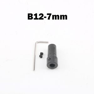 B12 MOTOR SHAFT SLEEVE Black Steel Axel CNC Machine Convert Adapter Connector Drill Chuck Connecting Rod Sleeve 5/6/7/8/10/12mm