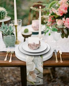 牧歌的な白い花ヴィンテージ背景テーブルナプキンセットディナーハンカチタオルナプキンズウェディングパーティーバンケットの布