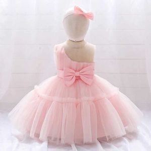 Abiti da ragazza Abito per ragazze neonate per bambini da 12m per bambini battismo 1 ° compleanno abito principessa rosa abito di battesimo abito da bambino tutu