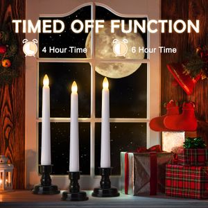 LED -Kerze mit zeitgesteuerter Fernbedienung ControlCandLestick 3D Flaming Flacking Fenster Kerzen Weihnachten Newyar Decorations Taper Kerze