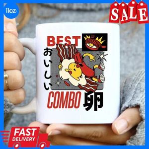 Tassen Retro Frühstücksfutter Cartoon Becher Tasse Geschenk Eier Speck