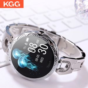 Tittar på AK15 Kvinnor Titta på kvinnlig mode armband blodtryck hjärtfrekvens fitness tracker smart armband lady smartwatch vs h8 kw10