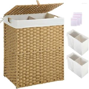 Laundry Bags Basket No Need To Install Separate Removable Padded Bag With Lid And Handle Folding Natural