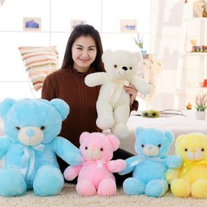 Teddy Bear Luminous Creative Light Up Led Peluş Oyuncak Renkli Parlayan Cadılar Bayramı Noel Hediyesi Çocuk Dolgulu Oda Dekorasyonu