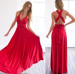 Multiway Wrap Convertible Boho Maxi Club Red Dress Bandage Long Party Druhny Infinity DFF37539908865