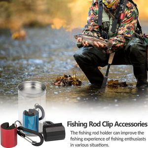 YFASHION Fishing Rod Holder Portable Fly Rod Fishing Pole Holder Clips Multi-color Wading Staffs Tackle Accessories
