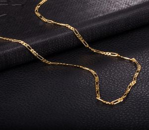 Säljer halsband Mens Figaro Chain 2mm 470mm halsband kedjor 18k gult guldrose guldpläterad över hela världen mode juvelen cahin5599089