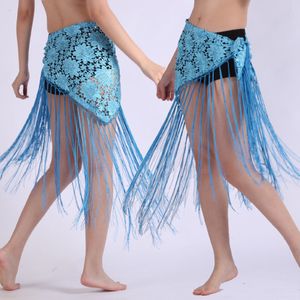 Kvinnor spets tassel belly dans höft halsduk mini kjol karneval party scen prestanda rave bälte midje kedja wrap förenka kostym