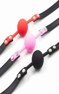 Top -Qualität Siliziummaterial nahtloser Verriegelung weicher Gelee Gummiball Gag Red Blackpink Ball3670291