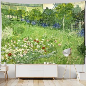 Pastoral Scenery Van Gogh Oil Painting Tapestry Wall Hanging Simple Art Aesthetics Living Room Home Decoration 240411