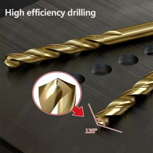 3.0 3.2 4.0 4.2 5.0 6.0 1.0-14mm Cobalt Coated Twist Drill Bit Set HSS M35 Gun Drill Bit For Wood/Metal Hole Cutter Power Tools