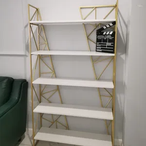 Piatti decorativi deposito muro libreria per angolo pavimento stretto semplice soggiorno casa luce di lusso di lusso di celebrità di ferro da stiro libreria