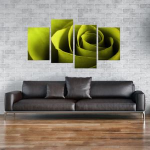 4 stycken lime grön rosblommor blommor modular väggmålning vägg tryck konst canvas affisch bilder målningar för vardagsrum heminredning