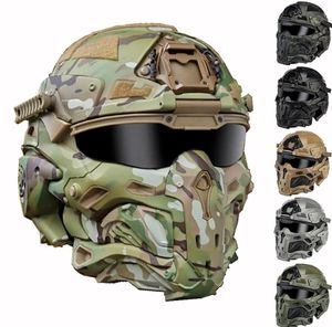 Skyddsutrustning wronin attack taktisk mask med snabb hjälm och taktiska skyddsglasögon airsoft jakt motorcykel paintball cosplay pr2535696