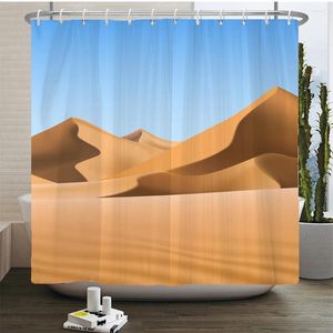 Shower Curtains Desert Natural Scenery Curtain Waterproof Bathroom Polyester Bath Bathtub Bathing Cover With 12 Hooks