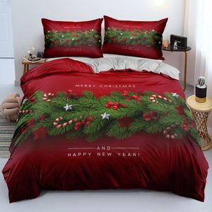 3D Merry Christmas Duvet Cover Set and Pillowcase(s) King/Queen/Double Quilt Covers Set 3D Bedding Sets Queen Size 2/3pcs