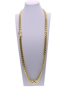 Hip hop cuban chain necklace with cz paved clasp for men jewelry with gold filled long chain cuban necklace mens jewelry7298530