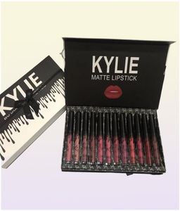 Kylie Jenner Lip Gloss Fall Brithday prendimi su Kyshadow Storm 12 Colori Matte Lipsticks Cosmetics 12pcs Lips Set3561445