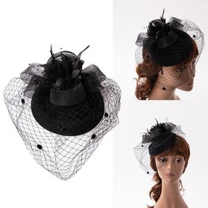 Feather Fascinator Women Fascinator Headband Tea Party Fascinator Derby Hat Cocktail Flower Fascinator Veil Mesh NEW