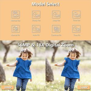 Профессиональная цифровая камера 4K для фотографии 56MP с Wi -Fi, 2 батареи, 32G TF -карта, камера Vlogging, 18 -кратный цифровой Zoom, AutoFocus, Macro Lens
