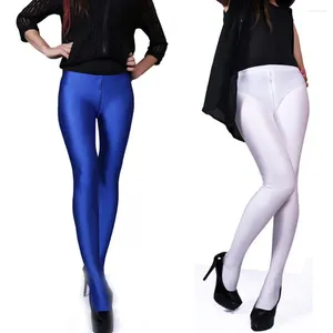 Frauenhose Doppel Reißverschluss offener Schritt sexy Leggings Sport Strumpfhosen, die mercerisieren dünne Low-Rise-Yoga schöne Beine Hüften Strumpfhosen