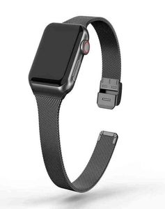 Rostfritt stål Metal Watch Band för Apple Watch 44mm 40mm 38mm 42mm 41 45mm Slim Strap For IWatch Series 7 6 5 4 SE 3 2 Y11268978449