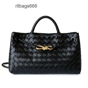 Andiamo Metal Bag Lady Quality Cowhide West/East Bags Totes New Tote Bottegs Rope Buckle Venetass Woven Womens Leather One High Shoulder H Uttg