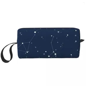 Sacchetti cosmetici sacchetto da viaggio per il cielo notturno navy personalizzato per donne spazi galassia trucco organizzatore da bagno da ladies beauty storage kit dopp