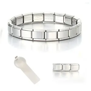 Charm Bracelets 9mm Width Fashion Stainless Steel Women Color Italian Links Bracelet Jewelry DIY Making Wholesale