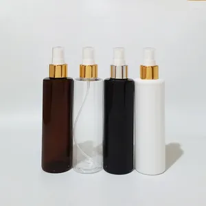 Butelki do przechowywania 30pcs 200 ml przezroczysty biały plastik ze złotą pompą sprayową Perfume Butelka podróżna woda pielęgnacyjna