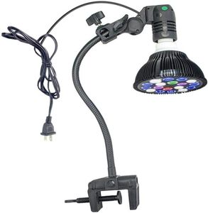 Nano Tank Recife LED Aquário Luz PAR38 54W 18x3W E27 Base para luminária de luminária marinha de peixes de coral de água salgada com suporte de pescoço de ganso5267008