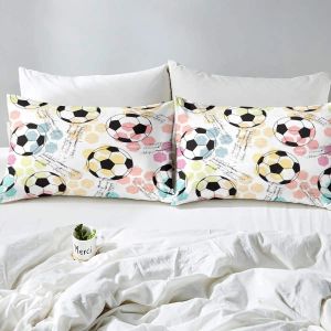 Captrinha de cama de futebol Folha de tema esportivo para crianças de futebol de futebol lençol de camas de bola conjunta